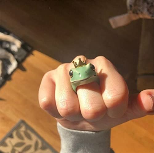 NFSQSR Bague Grenouille pour Adolescentes, bagues esthétiques, bagues de Couples, Bandes de Mariage Animaux Mignons pour Femmes Cover