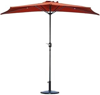 HZH Guarda-chuva guarda-sol, guarda-sol guarda-sol guarda-sol jardim 9 pés pátio meio guarda-sol parede com 5 costelas e manivela, guarda-sol para varanda ao ar livre porta do café mercado jardim
