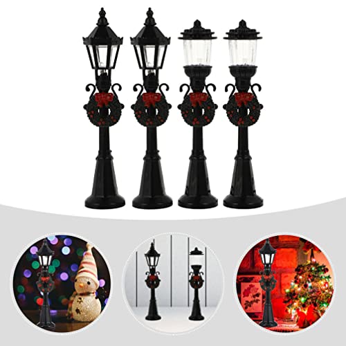 GANAZONO 4 Pcs Modelo De Luz De Rua Ornamento De Micro Paisagem Modelo De Mini Luz De Rua Enfeites D