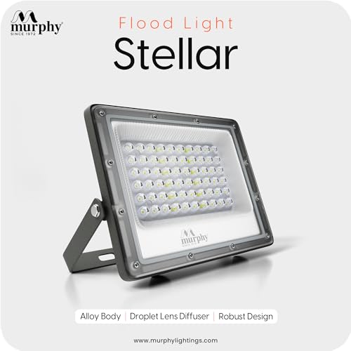 Image of Murphy Stellar 30W LED Flood Light with Day-Night Sensor & Driver, Cool White 6500K, IP66 Waterproof, Outdoor Security & Landscape Lighting, BIS Approved, 2-Year Warranty - Pack of 3