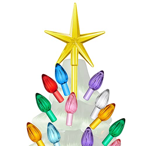 Casafield Ceramic Christmas Tree Replacement Lights - 108 Multi-Color Bulbs And 3 Star Toppers #TOP3