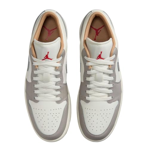 Air Jordan 1 Low Men's Shoes (Sail/College Grey/Hemp/Fire Red)3
