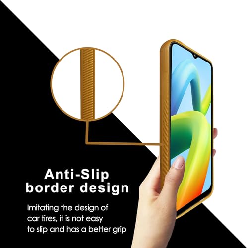 Image of A rtistque Premium Thread Leather Back Cover Case for Mi Redmi A2 / A1 | Drop Protection | Smooth Grip | Raised Camera Edges| Redmi A2 / Redmi A1- Brown