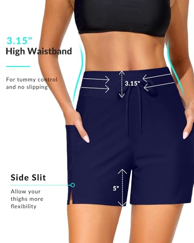 Image of Yonique Womens Swim Shorts Bathing Suits Bottoms Swimsuit Bottoms(Available in Plus)