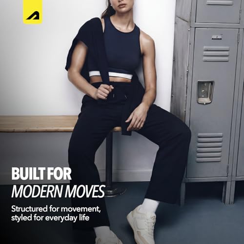 Image of Boldfit Track Pants for Woman, Trousers for Women Wide Leg, Gym Pant with Pockets, Adjustable Drawstring Waist Lower, Workout & Running Women Sports Sweatpants