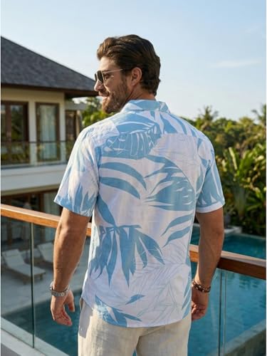 Image of BROWN CULTURE Men's Cotton Blend Abstract Print Shirt with Spread Collared Half Sleeves Standard Length and Button Down Closure Type | Shirt for Man