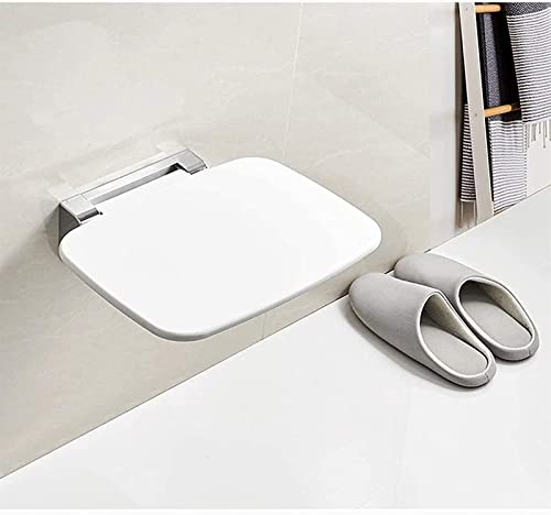 Tabouret de salle de bain mural pliant blanc compact