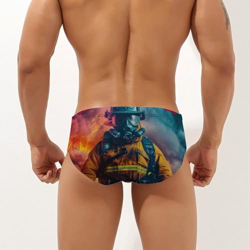 Firefighter Novelty Men's Swimming Brief Swimwear Pants Trunks Beach Shorts Underwear2