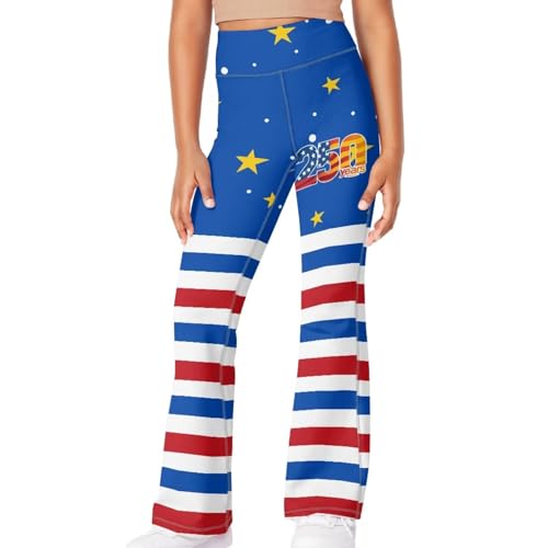 Image of Girls Flare Leggings 5-14T Cute Bell Bottoms for Girl Yoga Pants for Gym