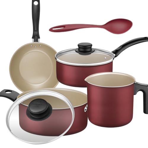 Jogo de Panelas Tramontina Alumínio Antiaderente Turim 5 Pç, Cor: Vermelha