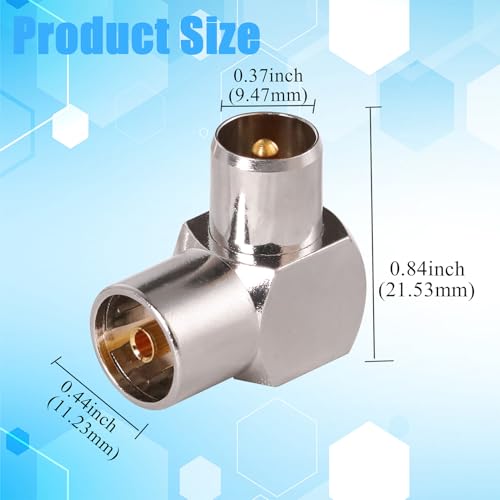 TUOLNK TV Aerial Male to Female 90 Degree TV Aerial Coaxial Connector TV PAL Female to Male Right Angle Aerial Adapter for Aerial Cable Satellite Cable 4Pcs - Image 3