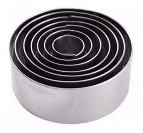 Cortadore Redondo Liso 7pçs Inox Para Massas E Biscoito