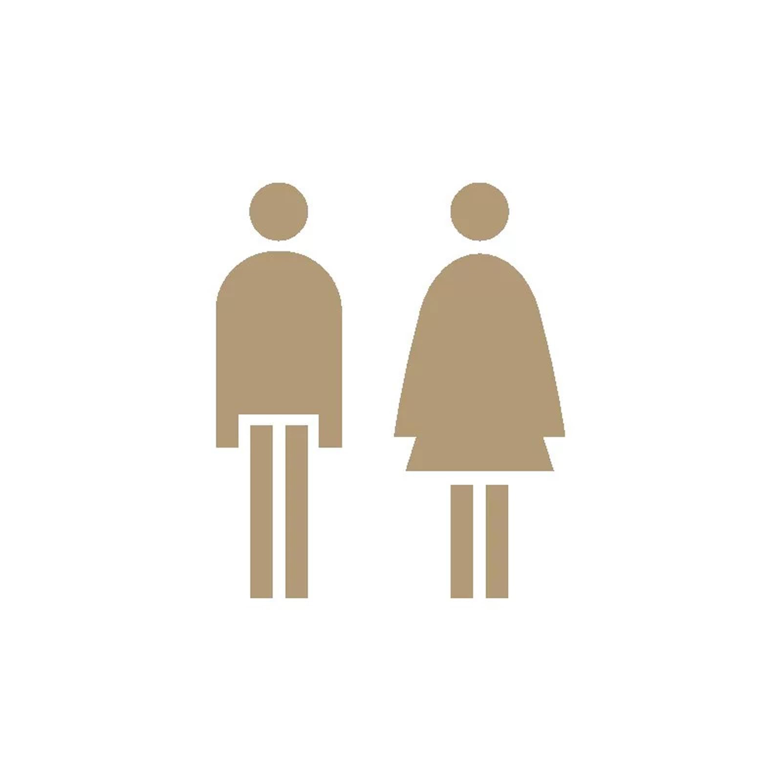 Restroom Sign, Bathroom Signs, for Office or Business Bathroom and Toilet Door or Wall Decor, Indoor Outdoor Use(Bronze)