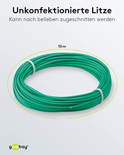 goobay 55042 Insulated Copper Wire, Green, 1.1 mm Diameter, 10 m Cable Length - Image 3