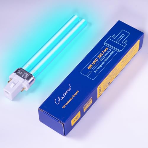 Glostars 9W1P UV Bulb - Ultraviolet Sterilization Lamp, Professional Water Purification Replacement