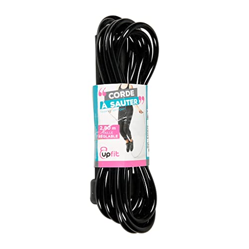 UPFIT – Cuerda de saltar – Asas ergonómicas con textura ligeramente granulada para un buen agarre, sin rodar para iniciar a una velocidad moderada. Longitud: 2,80 m