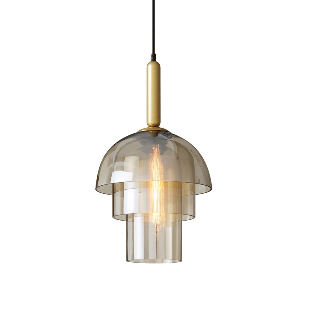 HAIDU Creative Personality Glass Pendant Lamp Lampshade,Nordic Modern Style Chandelier,E27 Spiral Ceiling Lighting Fixtures，Hanging Light For Bedroom Decoration In Bar And Restaurant