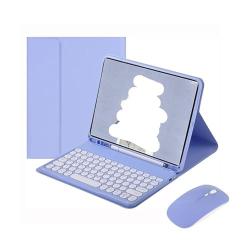 Capuchon rond magnétique et clavier amovible avec étui violet pour iPad Air et Pro 11