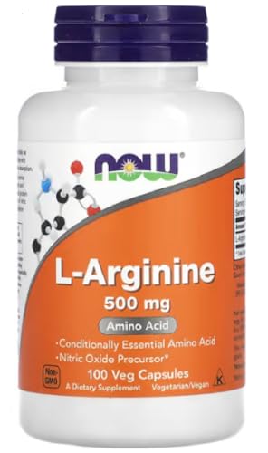 Now Foods - L-Arginin | Hochdosiertes Aminosäurenpräparat für Energie und Ausdauer - 500 mg - 100 Kapseln Now Foods - L-Arginin | Hochdosiertes Aminosäurenpräparat für Energie und Ausdauer - 500 mg - 100 Kapseln