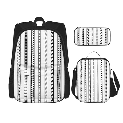 Sac à dos école triangles bohèmes et ensemble 3 en 1 avec trousse et sac repas