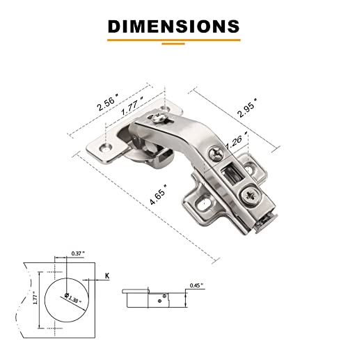 Aootoch 8 Pack(4+4) Kitchen Cabinet Hinges Soft Close Cabinet Hinges Cabinet Door Hinge Stainless Steel Cabinet Hinges Bi Folding Cabinet Door Hinges Set With Screws,135+165 Degree, Self Closing #TOP3