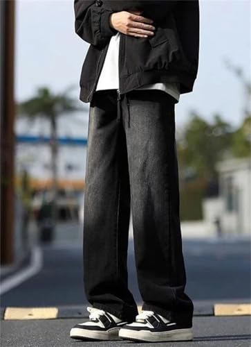 Men Cowboy Pants Soft Korean Style Stacked Trousers Jeans3