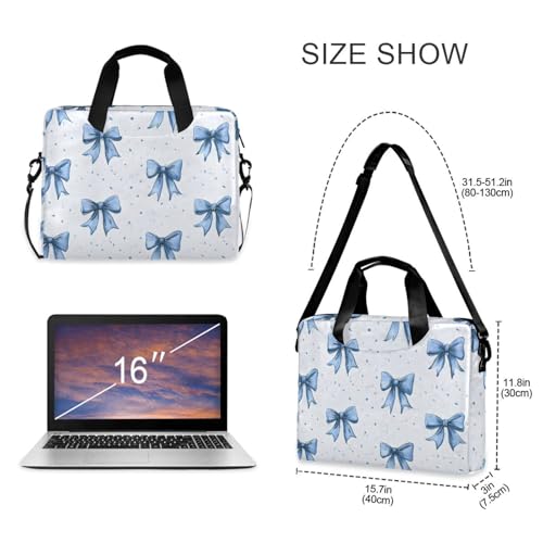 Funda maletín para portátil con estampado lazo azul 13-15.6 pulg miniatura 5