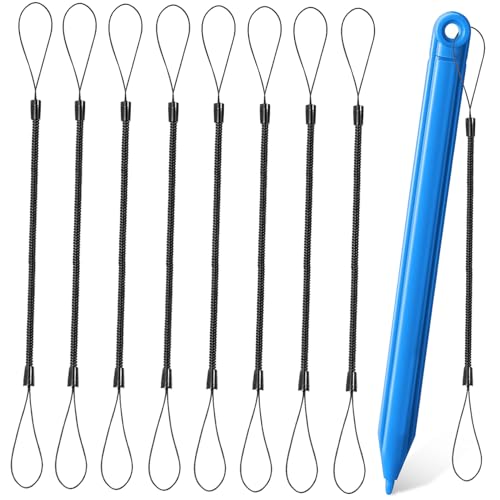 Mikikit 8Pcs Touchscreen Stylus Lanyard Elastic Spring Tether Straps for Retractable Pen Holder Modern Design Lightweight Material for Office and Home Use