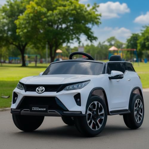 Image of Kids Officially Licensed Toyota Legender | Toyota Innova Crysta 12V Electric Ride On Car for Kids with Remote Control, Music and Light1-6 Yrs Car Battery Operated Ride On (White)