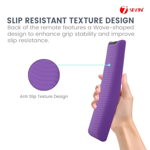 Image of 7SEVEN Compatible with Samsung Tv Remote Cover Suitable Model BN59-01XXXX Series Case to Protect Remote Control from Physical Damage, Ensure Smart Remote with 3 Hotkeys at Last Row Only Fit (Purple)