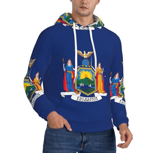 Sweat à capuche épais homme New York molleton chaud coupe décontractée