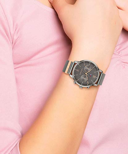 Tommy-Hillfiger-Quartz-Grey-Dial-Grey-Stainless-Steel-Strap-Watch-for-Women