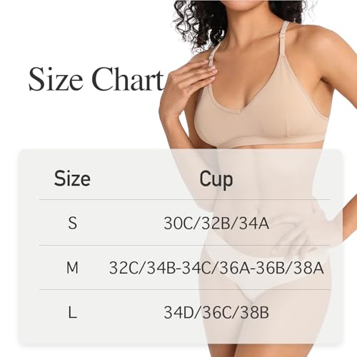 INIBUD Sports Bras for Women Racerback Triangle Padded Bralette Y Back Seamless Bra No Underwire V Neck Wireless4