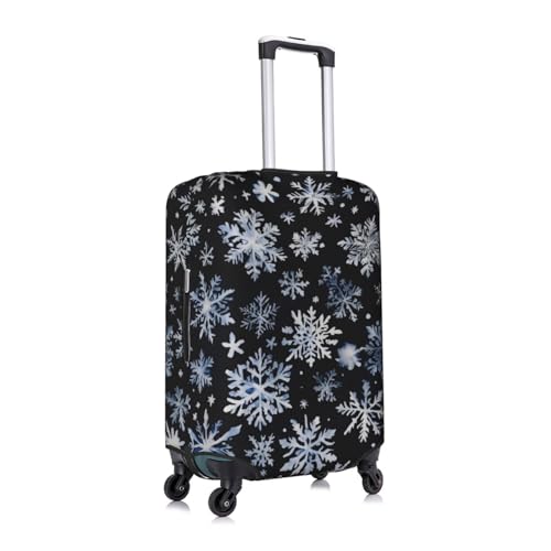 Snowman Stars And Snowflakes Print Travel Luggage Cover Suitcase Protector With Concealed Zipper Washable Elastic Cloth3