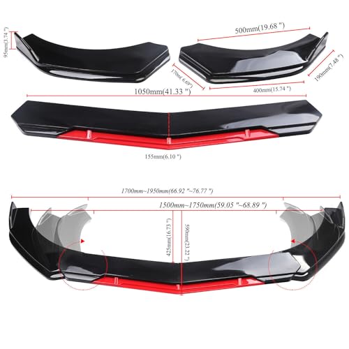 image for AutoJoy Club Gloss Black Bumper Lip Spoiler Splitter Fit for 1997-2002