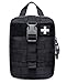 TANSOLE TAN SOLE Molle medical pouch ifak bag first aid kit tactical pouch empty emt med belt pouch rip away small rescue trauma pouches (Black)