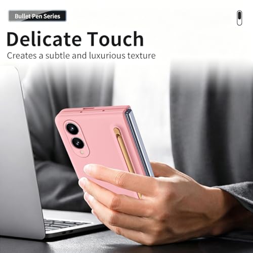 Coque Samsung Z Fold 8 rose avec stylet et support intégré
