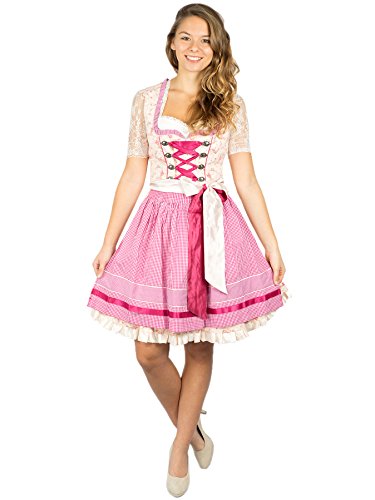 Krüger Dirndl Honey 45925 rosa 50er Länge kurz MADL (rosa, 40)