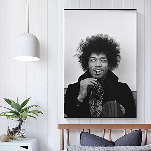 Flowerwine Jimi Singer Hendrix Poster Canvas Wall Art Room Decor Picture For Bedroom Office Bar And Dormitory 20X30Inch(50X75Cm) #TOP4