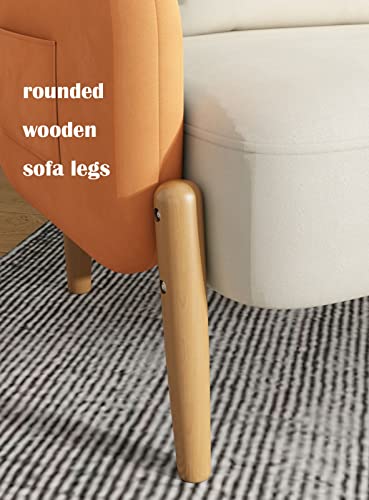 Sofa Couch Solid Wood Frame Breathable Flannelette Fabric Sofa Couch Modern Living Room Sofa With Throw Pillows Comfortable High Rebound Sponge Cushions For Living Room Bedroom Office #TOP5