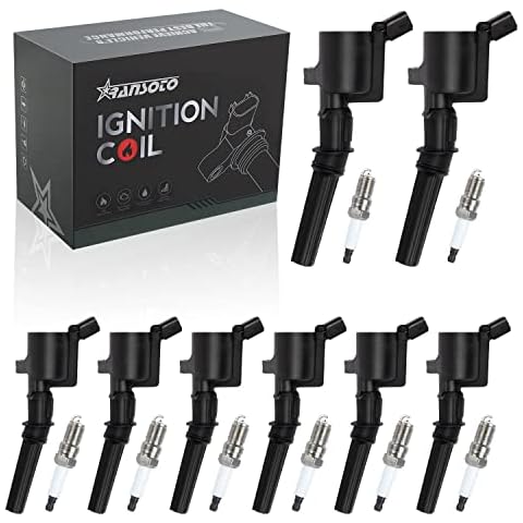 Ignition Coils DG508 and Spark Plugs SP493 compatible with Ford Lincoln Mercury 4.6L Cover