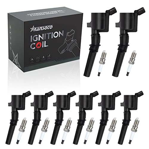 RANSOTO DG508 Ignition Coils & SP493 Spark Plugs Compatible With Ford