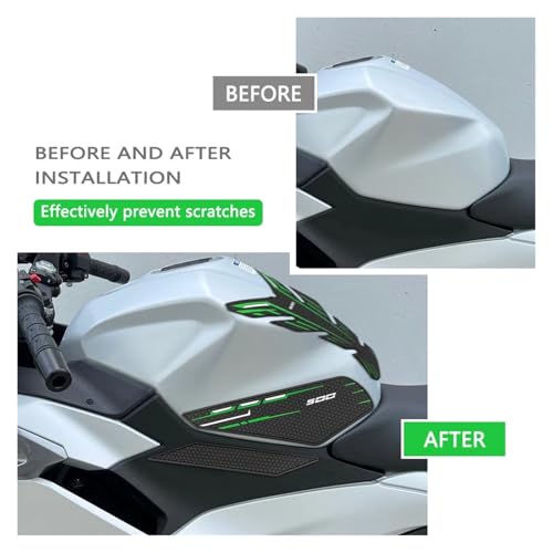 Autocollant antidérapant de réservoir Ninja 500 SE protection côté genou noir