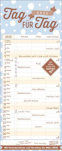 Terminkalender 2025 Premium Familientimer Tag für Tag: Familienplaner mit 3 breiten Spalten. Edler Familienkalender mit Metallic Glanz und Folienprägung. Mit ... Vorschau bis März 2026. Format 19 x 4