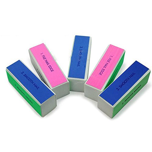 balloonbobo 5 Pcs Nail Art Care 4 Step Buffer Buffing Sanding Block Files Grit Professional Manicure Tool Nail Art Buffing Blocks
