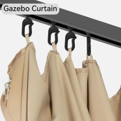 50-pcs Curtain Hooks for Mosquito Netting And Gazebo,Black Plastic Curtain Rings,Smooth Gliding Replace Gazebo Accessories Rail/track Hooks for Outdoor Hotel Tent Canopy Pergola Windproof Accessories - Image 5