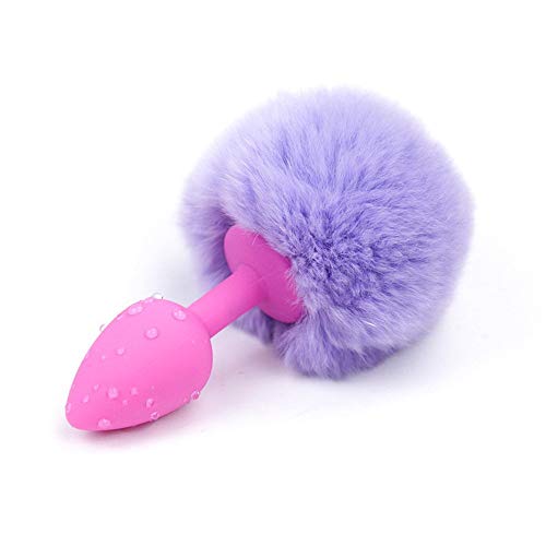 DaDou - Carino coniglietto in silicone a forma di coda di coniglio B-ütt an-âl Pl-ùg dispositivo T-ö-ys viola DaDou