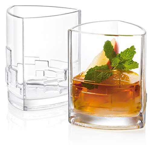image for JoyJolt Revere Drinking Glasses, Old Fashioned Glasses 13-Ounce, Ultra