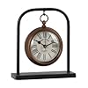 NIKKY HOME Small Retro Desk Clock Silent Non Ticking Classic Battery Operated Decorative Table Mantel Shelf Clock for Living Room