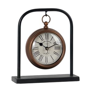 NIKKY HOME Small Retro Desk Clock, Silent Non-Ticking Classic Battery Operated Decorative Table Mantel Shelf Clock for Living Room NIKKY HOME Small Retro Desk Clock Silent Non Ticking Classic Battery Operated Decorative Table Mantel Shelf Clock for Living Room